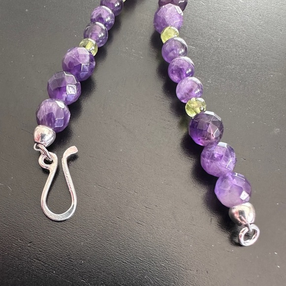 Amethyst & Peridot bead extra long necklace by Jay King - Picture 12 of 13